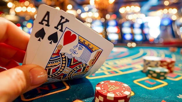 Live Blackjack table interface on ajoslot login